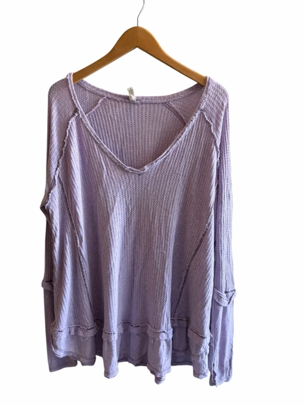 Free People Lavender Waffle Knit Laguna Thermal - Picture 3 of 7